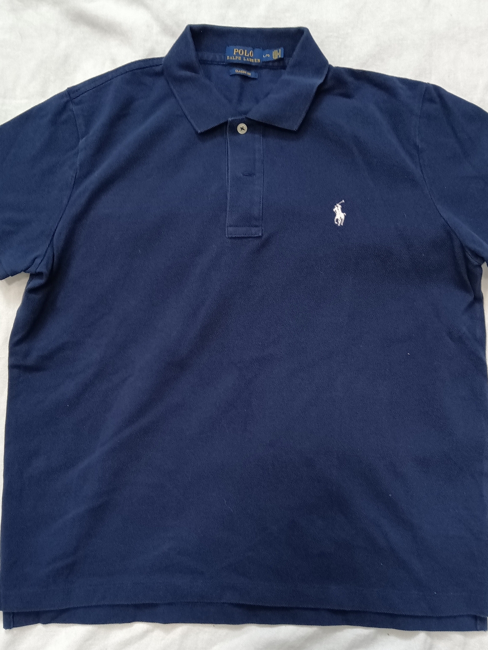 Polo by Ralph Lauren Men's Navy Blue Classic Fit Large Cotton Polo Shirt